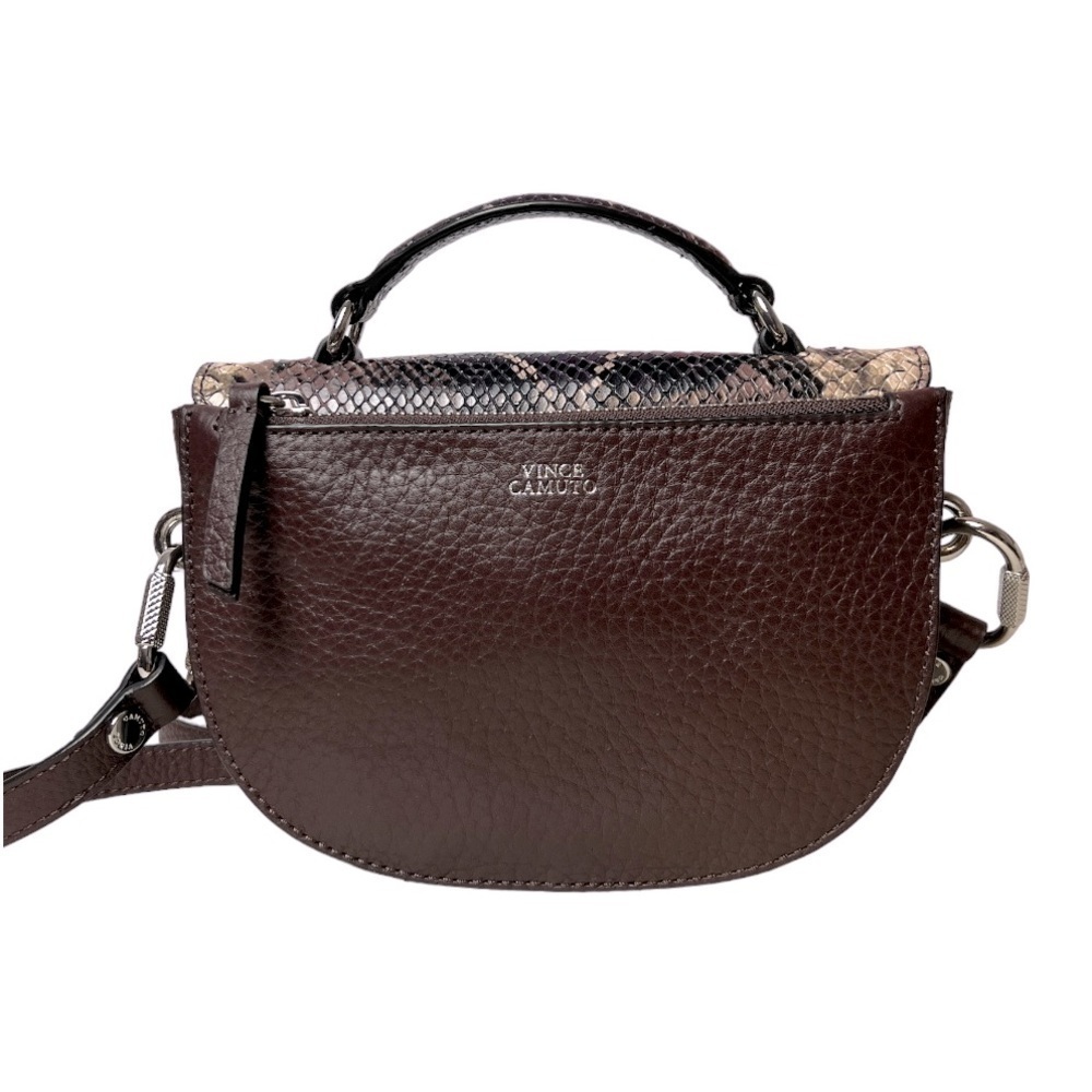 NWOT Vince Camuto Alexi Brown Leather Snake Crossbody - Picture 3 of 15